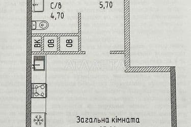 1-кімнатна квартира за адресою вул. Гагарінське плато (площа 35,6 м²) - Atlanta.ua - фото 7