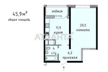 1-кімнатна квартира за адресою вул. Варненська (площа 45,9 м²) - Atlanta.ua - фото 15