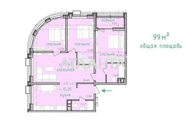 Многокомнатная квартира по адресу ул. Франко Ивана (площадь 99 м²) - Atlanta.ua - фото 19