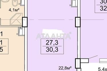 1-комнатная квартира по адресу Ванный пер. (площадь 30,6 м²) - Atlanta.ua - фото 22