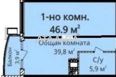 1-кімнатна квартира за адресою Гагаріна пр. (площа 46,9 м²) - Atlanta.ua - фото 25